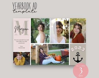 Senior Yearbook Ad Template: High School Graduation Tribute (Canva, Digital Download)