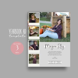 Senior Yearbook Ad Template: Polaroid Style Graduation Tribute (Canva)