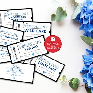 Printable Love Coupon Book: Editable Canva Template (Digital Download)
