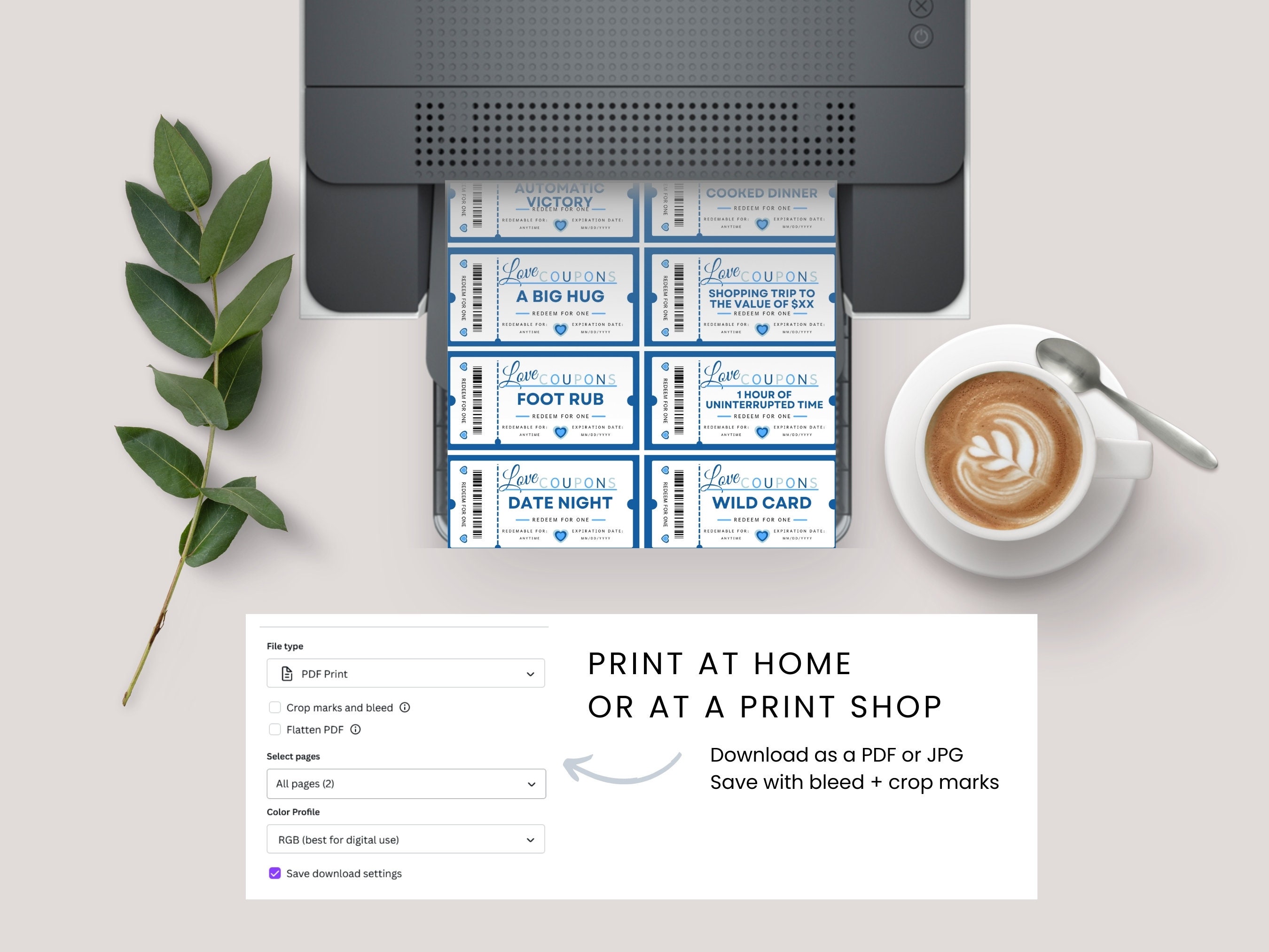 Printable Love Coupon Book Canva Template, Editable Coupons ...