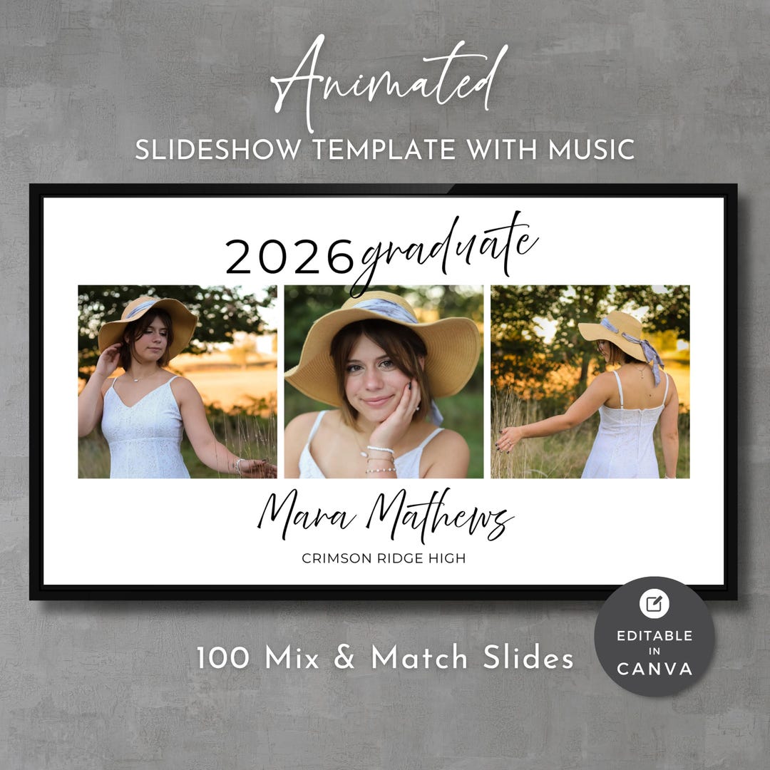 Graduation Slideshow Canva Template: Editable Video Presentation ...