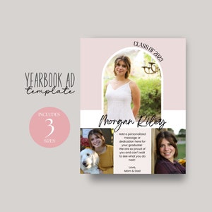 Boho Senior Yearbook Ad Template: High School Graduation (Canva)