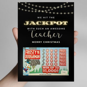 Modello Canva per titolare della carta della lotteria di Natale, regalo del Lotto per l'apprezzamento dell'insegnante, grazie a un agente immobiliare del Lotto, vicino del cliente