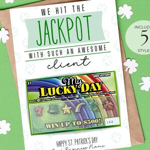 Étiquette pop-by de la Saint-Patrick | Modèle de toile | Marketing immobilier | Irlandais | Visite du client | La chance d'avoir des clients comme vous | Modifiable