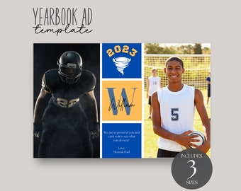 Senior Yearbook Ad Template: High School Graduation Tribute (Canva, Digital Download)