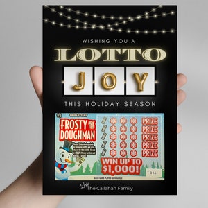 Modello Canva per porta biglietti della lotteria di Natale, regalo personalizzato per la lotteria, grazie a un agente immobiliare della Lotteria, apprezzamento del cliente