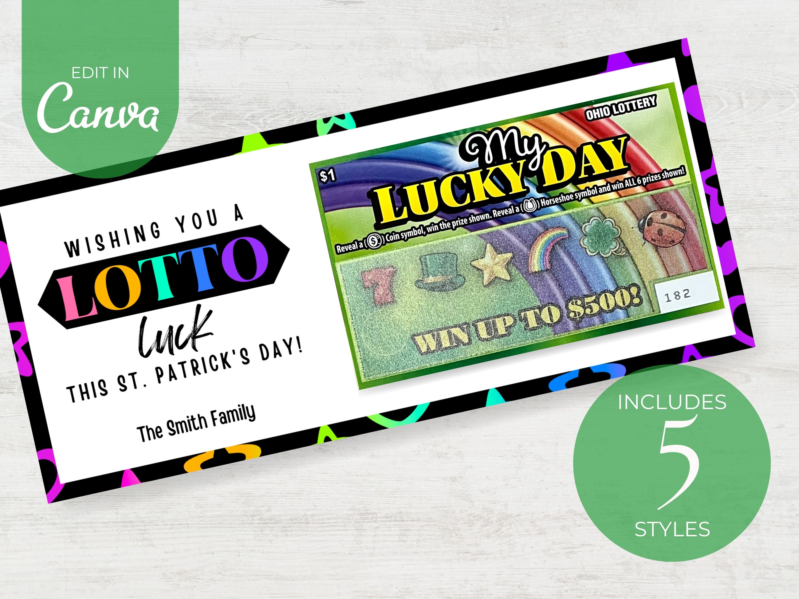 Lucky to Have You Lottery Ticket Holder St. Patrick's Day Printable Scratch  off Holder Teachers Appreciation Week INSTANT DOWNLOAD 