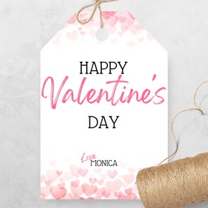 Valentines Day Gift Tags for Coworkers Template, Editable How Sweet it is to Work with You Tag, Printable Clean Hearts Bundle