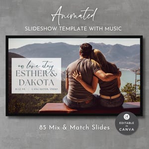 Wedding Slideshow Canva Template: Minimal Photo Slideshow (Digital Download)