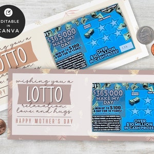Lottoschein Makler | Boho Muttertag Lotterie Rubbel | Lotto Lehrer Wertschätzung Printable | Lotto Pop Von | | Canva Vorlage