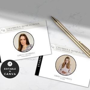 Editable Homeschool ID Card Template: Printable Teacher & Student Name Badges (Canva)