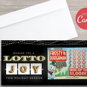 Modello Canva per portacarte della lotteria di Natale, regalo personalizzato del Lotto, grazie a un agente immobiliare del Lotto, apprezzamento del cliente