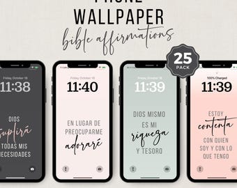 Christian iPhone Wallpaper: Bible Verse Affirmations (Canva Template)
