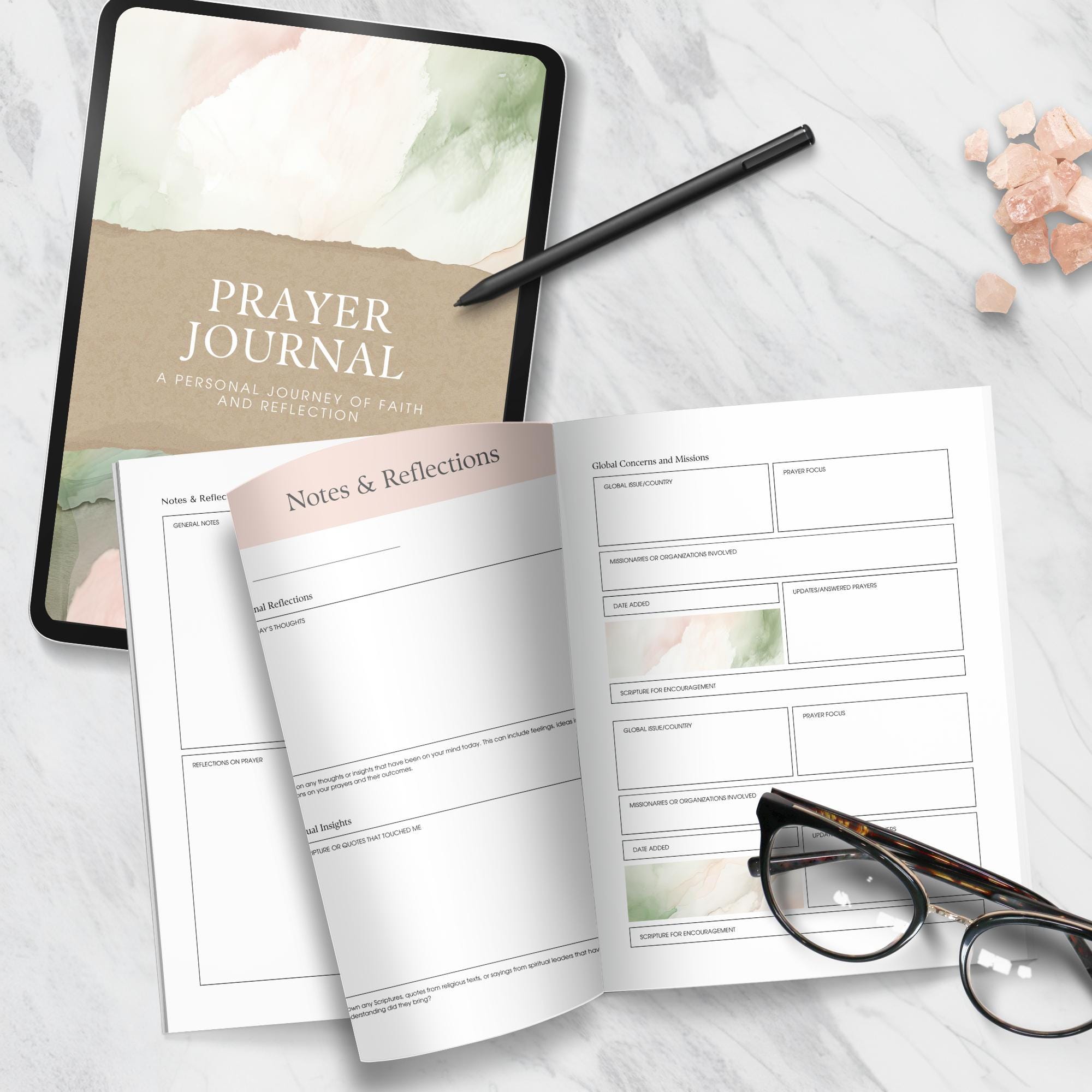 Prayer Journal Canva Template: Digital Bible Study, Daily Devotional ...