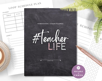 Homeschool Planner: Editable Canva Template for Multiple Kids (Digital Download)