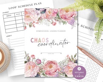Homeschool Planner: Editable Canva Template for Multiple Kids (Digital Download)