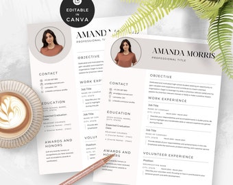High School Resume Template: Creative Academic Design (Editable in Canva)