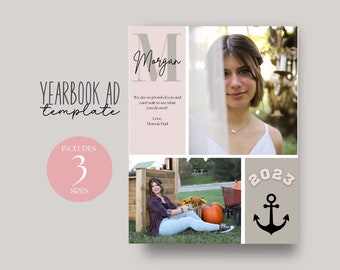 Senior Yearbook Ad Template: High School Graduation Tribute (Digital Download)