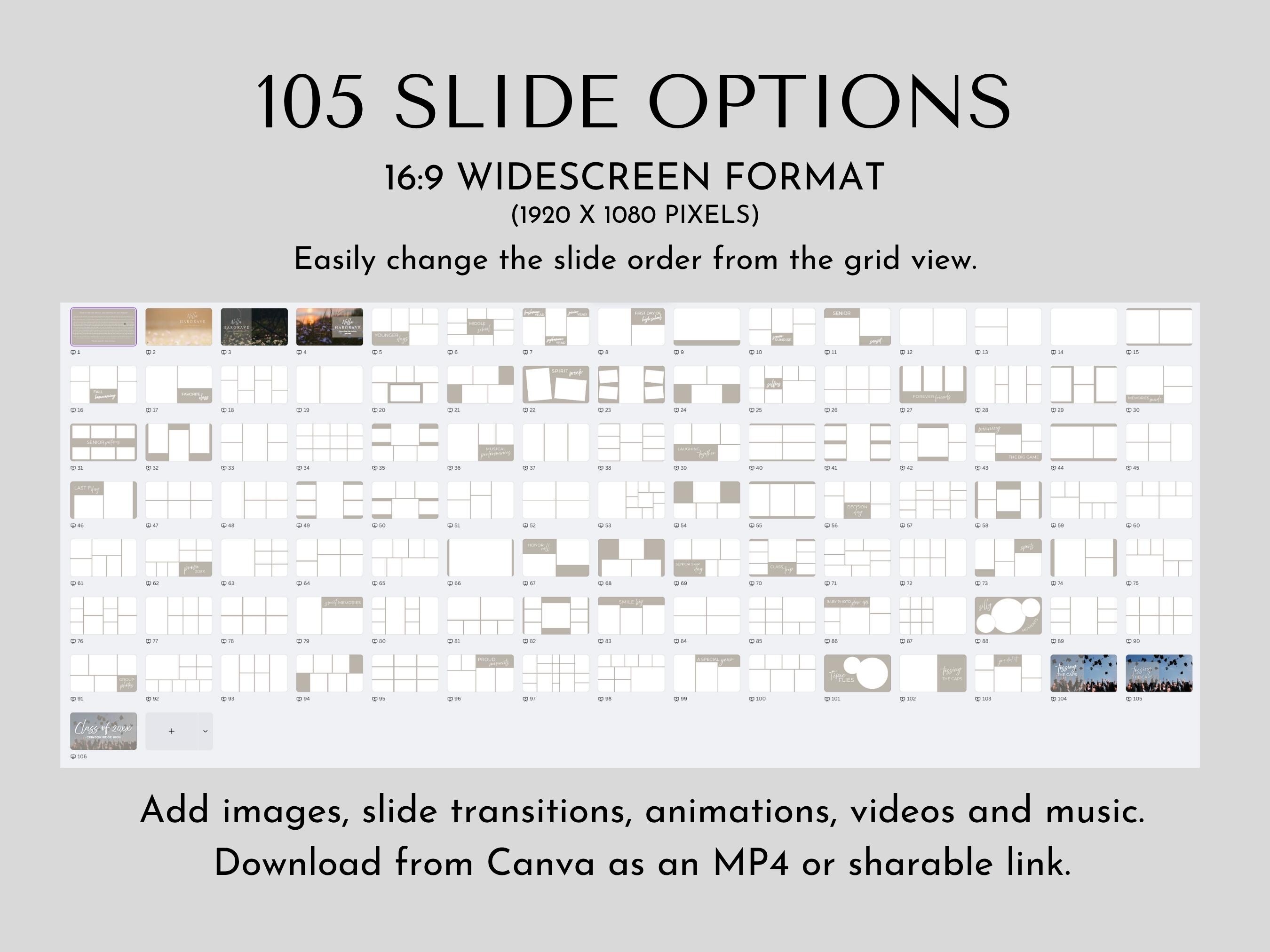 Graduation Slideshow Canva Template: Editable Video Presentation ...
