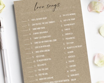 Animated Movie Love Songs Wedding Game: Canva Template (Digital Download)