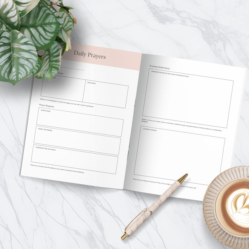 Prayer Journal Canva Template: Digital Bible Study, Daily Devotional ...