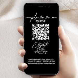 Modello Canva per carta RSVP digitale con opzione foto, Opzioni pasto Biglietto RSVP Evite, Biglietto di risposta per matrimonio minimalista Evite, Modello Canva RSVP