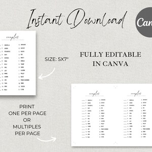 May include: Printable 5x7 inch worksheet with the title "comples" and a list of words and their corresponding answers. The worksheet is fully editable in Canva and can be printed one per page or multiples per page.