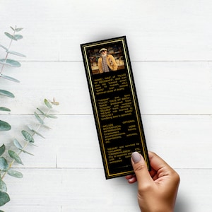 Funeral Gift, Memorial Bookmark For Funeral, Obituary Bookmark, Printable Funeral Bookmark, Celebration Of Life, Canva Template -F03