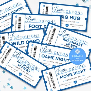 Printable Love Coupon Book: Editable Canva Template (Digital Download)