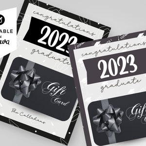 de Modèle de porte-cartes cadeau pour diplômé | Téléchargement instantané | Diplôme universitaire | cadeau pour lui | Félicitations personnalisées imprimables | Carte DIY Diplômé