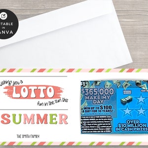 Lotto Realtor | Coral Summer Lottery Holder | Zielony upominek na imprezę | Agent nieruchomości Klient Sąsiad | Lotto Pop By Tag | | Szablon Canva