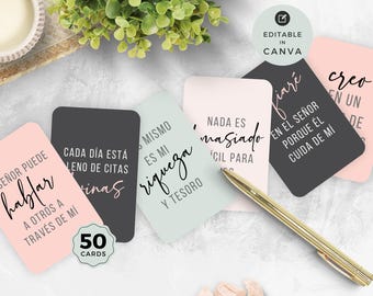 Spanish Affirmation Cards: Biblical Scripture Notecards (PDF)