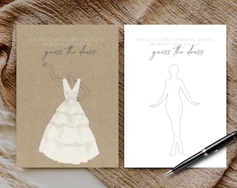 Wedding Games Canva Template, Bridal Shower Guess the Dress Game, Printable Editable Party Activities, Reception Table Ceremony