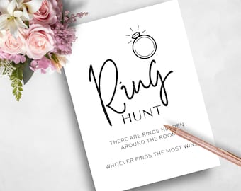 Ring Hunt Bachelorette Game: Modern Bridal Shower (Editable, Instant Download)