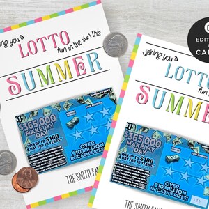 Agente de bienes raíces de Lotto / Titular de la lotería de verano brillante / Favor de fiesta divertida / Agente de bienes raíces Cliente Vecino / Lotto Pop By Tag / / Plantilla Canva