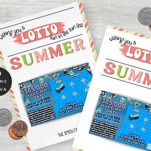 Lotto Makler | Coral Summer Lotteriehalter | Grün Gastgeschenk | Makler Klient Nachbar | Lotto Pop by Etikett | | Canva Vorlage