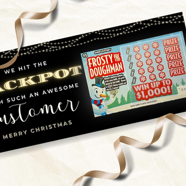 Customer Appreciation Lottery Card Holder Canva Template | Thank You Lotto Gift | Thanks a Lotto Realtor Real Estate Agent Client Neighbor