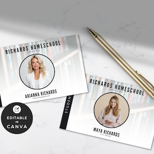 Editable Homeschool ID Card Template: Teacher & Student (Canva)