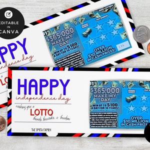 Lotto Rubbellos Halter | 4. Juli Vaterländische Lotterie | Danke A Lotto Makler Kunde Nachbar | Lotto Pop Von | | Leinwand