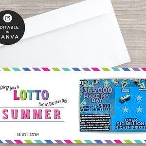Sommer Rubbelkartenhalter | Lotto-Gastgeschenk Makler Marketing | Lotto Pop by Etikett | | Canva Vorlage | Lotto Makler