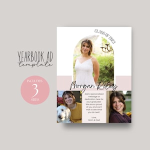 Boho Senior Yearbook Ad Template Canva: High School Graduation Tribute (Digital Download)