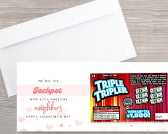 Porta biglietti della lotteria retrò per San Valentino: regalo per il vicino insegnante (modello Canva)
