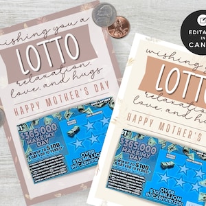 Wydrukuj podziękowania dla nauczyciela Lotto | Pośrednik w obrocie biletami Lotto | Zdrapka na loterię na Dzień Matki | Lotto Pop By | | Szablon Boho Canva