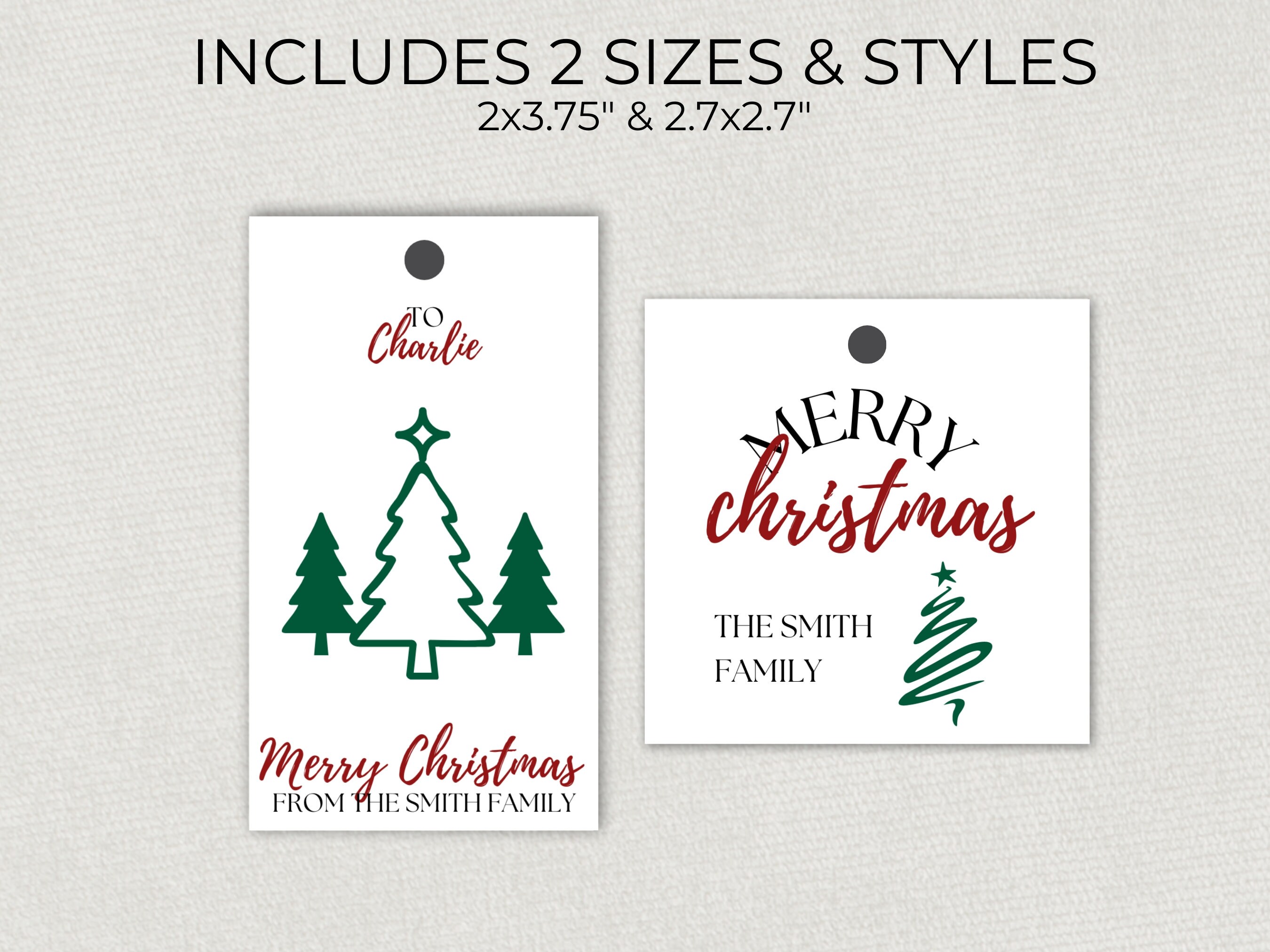 Canva Template Christmas Gift Tag, Simple Printable & Editable Clean ...