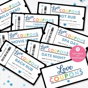 Printable Love Coupon Book: Editable Canva Template (Digital Download)