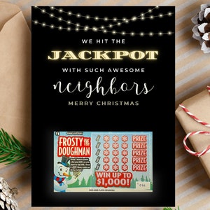 Modello Canva per porta biglietti della lotteria di Natale, regalo di ringraziamento per gli insegnanti, agente immobiliare "Grazie alla lotteria", cliente vicino