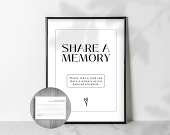 Editable Funeral Memory Cards & Sign Template (Digital Download)