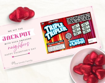 Porta biglietti della lotteria di San Valentino: modello Canva stampabile (download digitale)