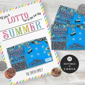 Lotto Realtor | Jasny letni uchwyt na loterię | Zabawny upominek na imprezę | Klient agenta nieruchomości | Lotto Pop By Tag | | Szablon Canva