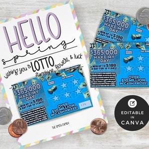 Lotto Realtor | Szablon do zdrapywania loterii do edycji | Kraciasty uchwyt na losy loterii | Wydrukuj wiosenną loterię Pop By | | Canva
